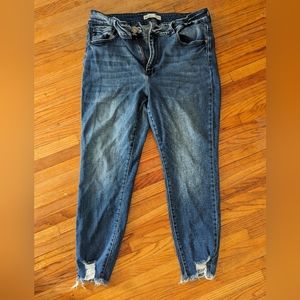 KANCAN raw hem skinny jeans